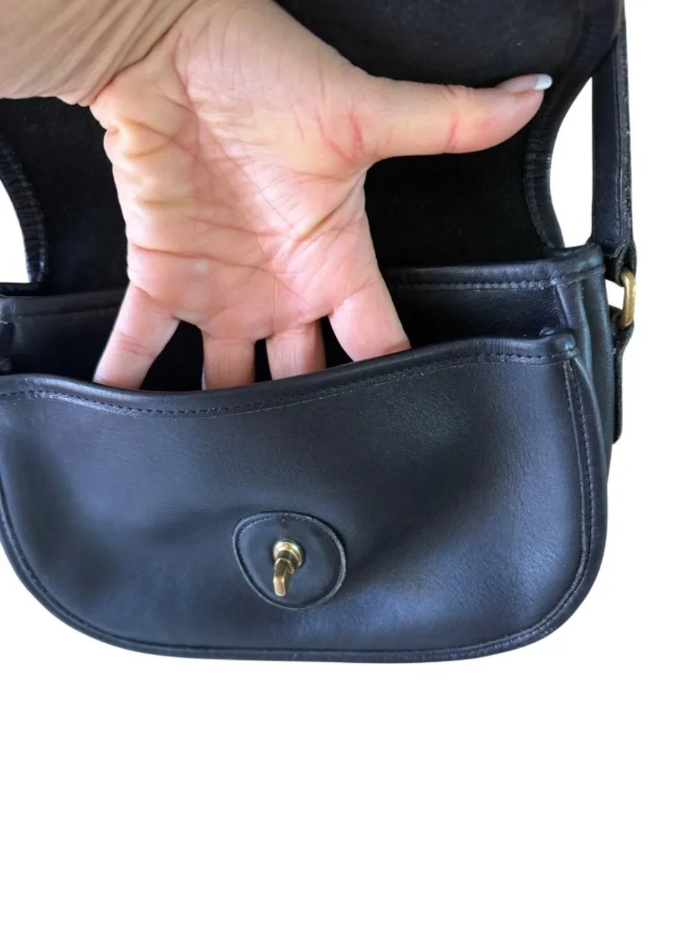 Coach Womens Prairie Bag Black Glove-tanned Leather Turnlock Closure 9954 Vintag - Picture 5 of 16